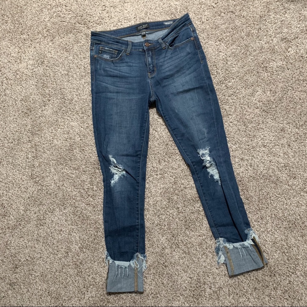 Judy Blue Destroyed Cuff Skinny Jeans